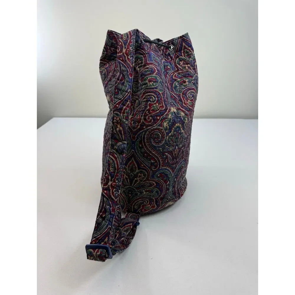 Vintage Vera Bradley Medallion 1995 Large Drawstring Backpack